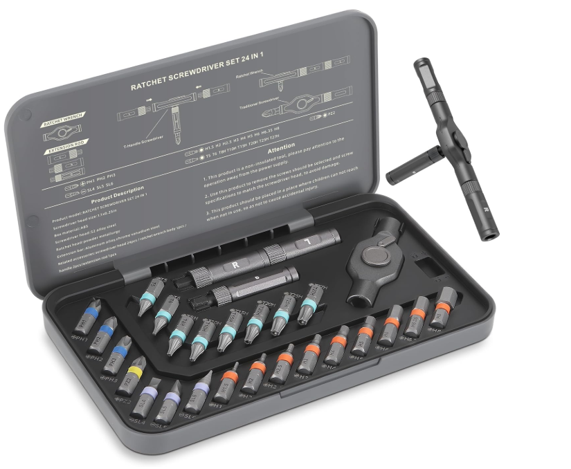 24-Piece Precision Screwdriver Set with Magnetic Tips