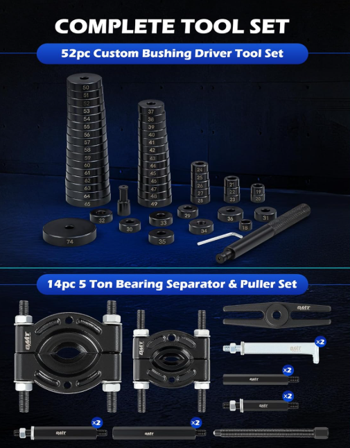 Compact 2-Ton Manual Bearing Puller/Press Kit