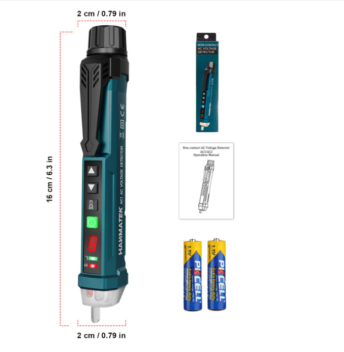 Non-Contact Voltage Tester (NCV) with Vibration Alert