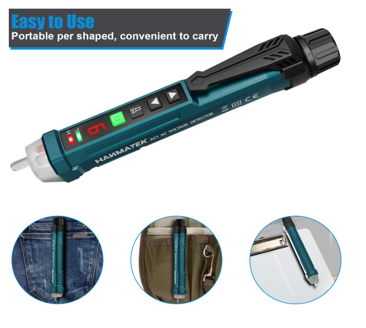 Non-Contact Voltage Tester (NCV) with Vibration Alert