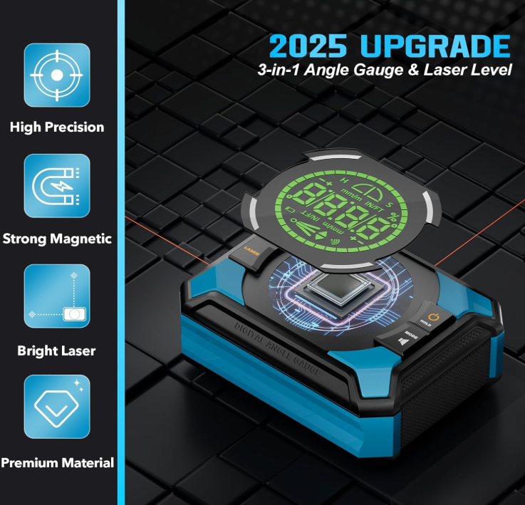 Smart Digital Level with Laser and Bluetooth