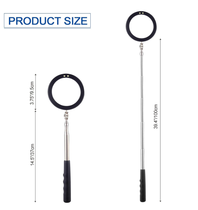 Telescopic Inspection Mirror with LED Light
